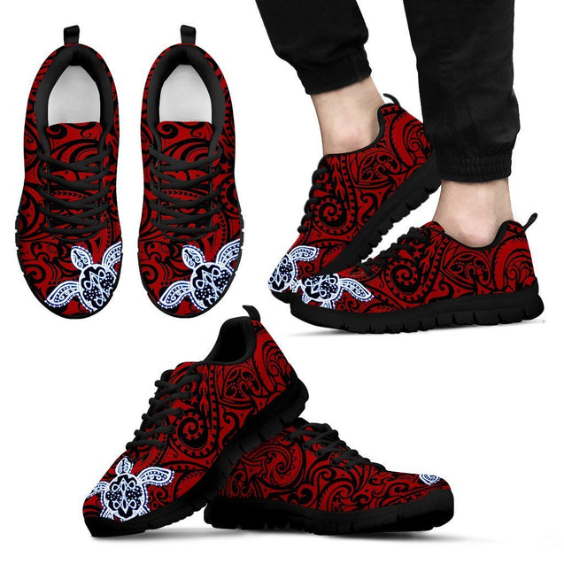 Turtle Poly Tribal Sneakers - AH-SNEAKERS-Alohawaii-Men's Sneakers-US5 (EU38)-Black-Vibe Cosy™