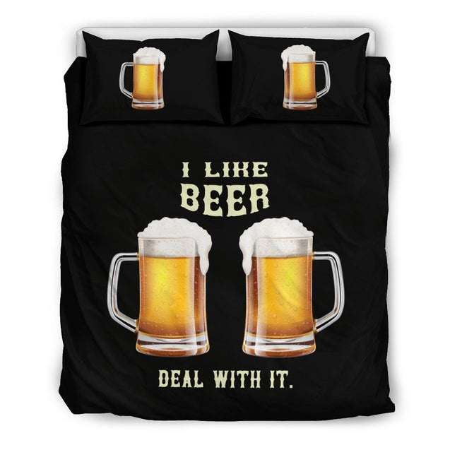 I Love Beer Deal With It Bedding Set-6teenth World™-Bedding Set-US Twin-Vibe Cosy™