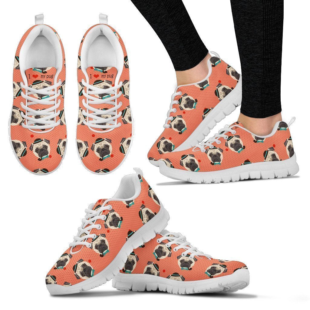 I Love My Pug Women's Sneakers-6teenth World™-Women's Sneakers-US5 (EU35)-Vibe Cosy™