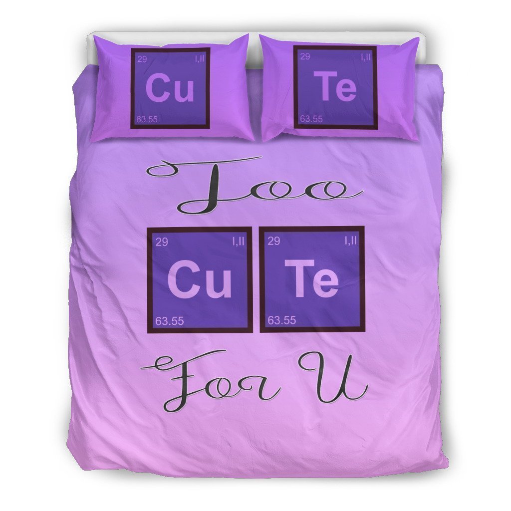 Too Cute For U Bedding Set for Lovers of Chemistry and Physics-6teenth World™-Bedding Set-US Twin-Vibe Cosy™