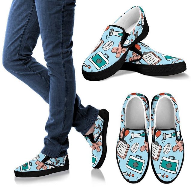 Pharmacy Technician Style 2 Men's Slip Ons-6teenth World™-Kid's Sneakers-US8 (EU40)-Vibe Cosy™