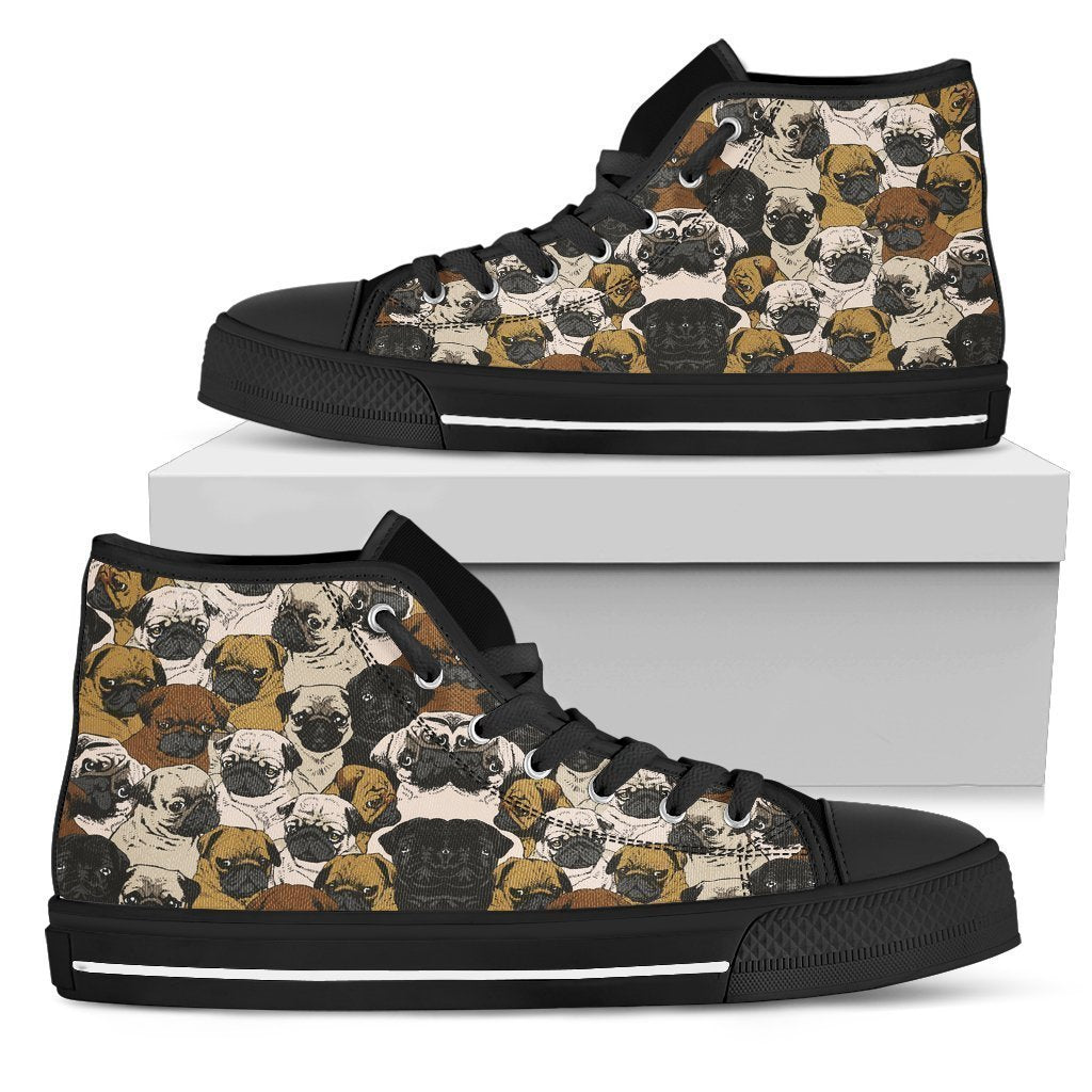 Pugs shoes-Shoes-6teenth Outlet-Mens High Top - Black - Pugs-US5 (EU38)-Vibe Cosy™