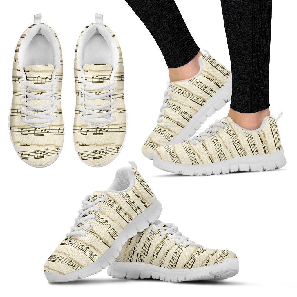 Music Sheet Women's Sneakers.-6teenth World™-Women's Sneakers-US5 (EU35)-Vibe Cosy™