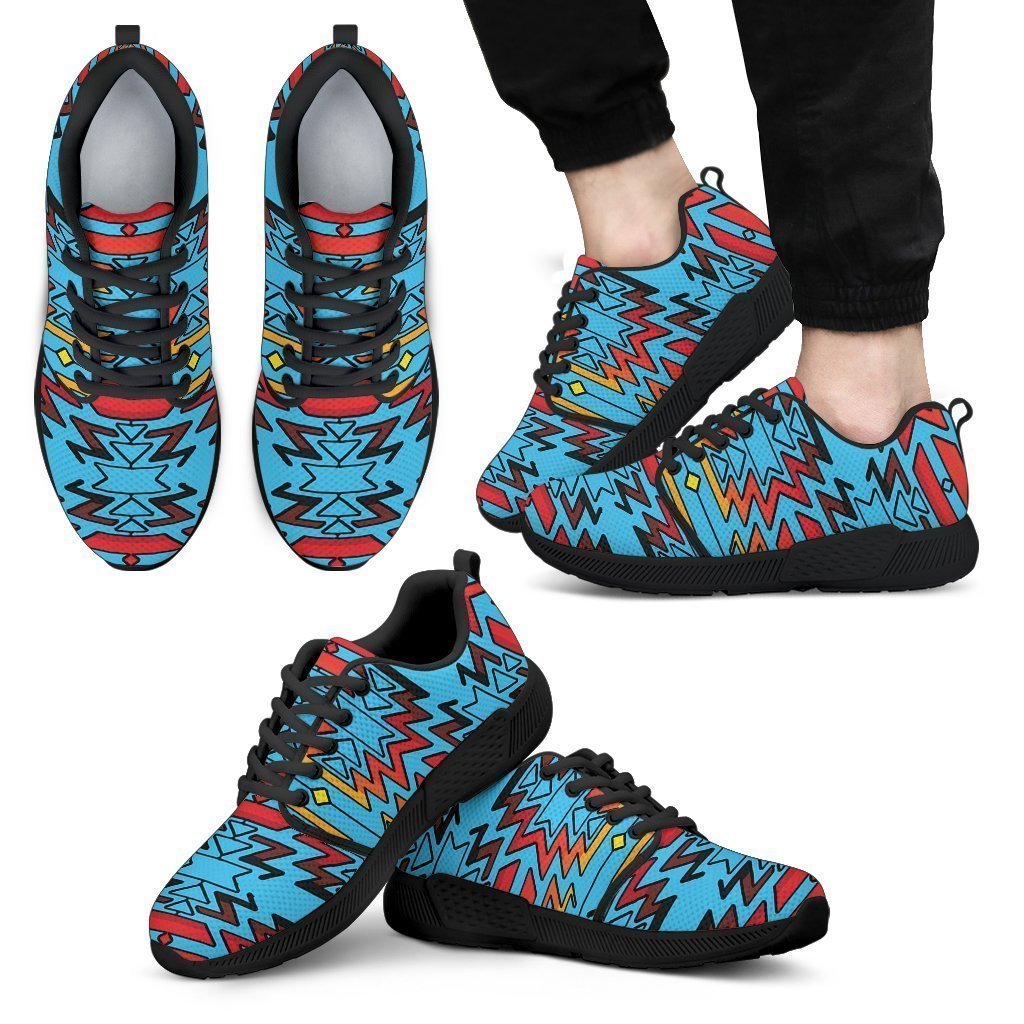 Turquoise Fire and Turquoises Sopo Men's Athletic Sneakers-6teenth World™-Men's Athletic Sneakers-US5 (EU38)-Vibe Cosy™