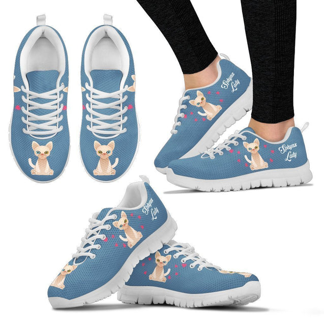 Sphynx Cat white Women's Sneakers-6teenth World™-Women's Sneakers-US5 (EU35)-Vibe Cosy™
