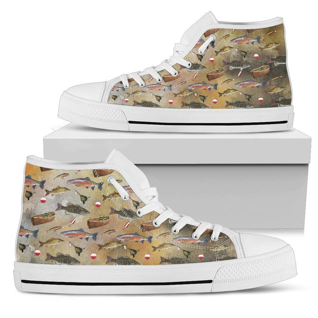 Swimming fish Women's High Tops-6teenth World™-Women's High Top Shoe-US5.5 (EU36)-Vibe Cosy™