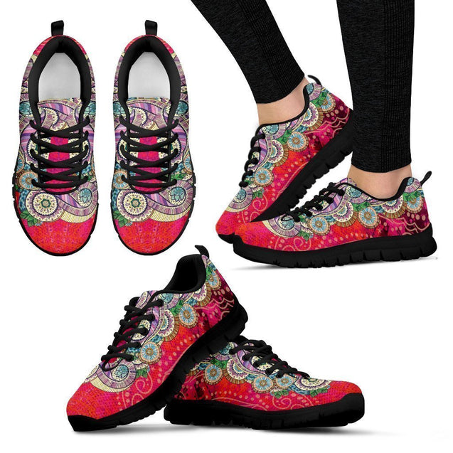 Red Mandala Women's Sneakers-6teenth World™-Women's Sneakers-US5 (EU35)-Vibe Cosy™