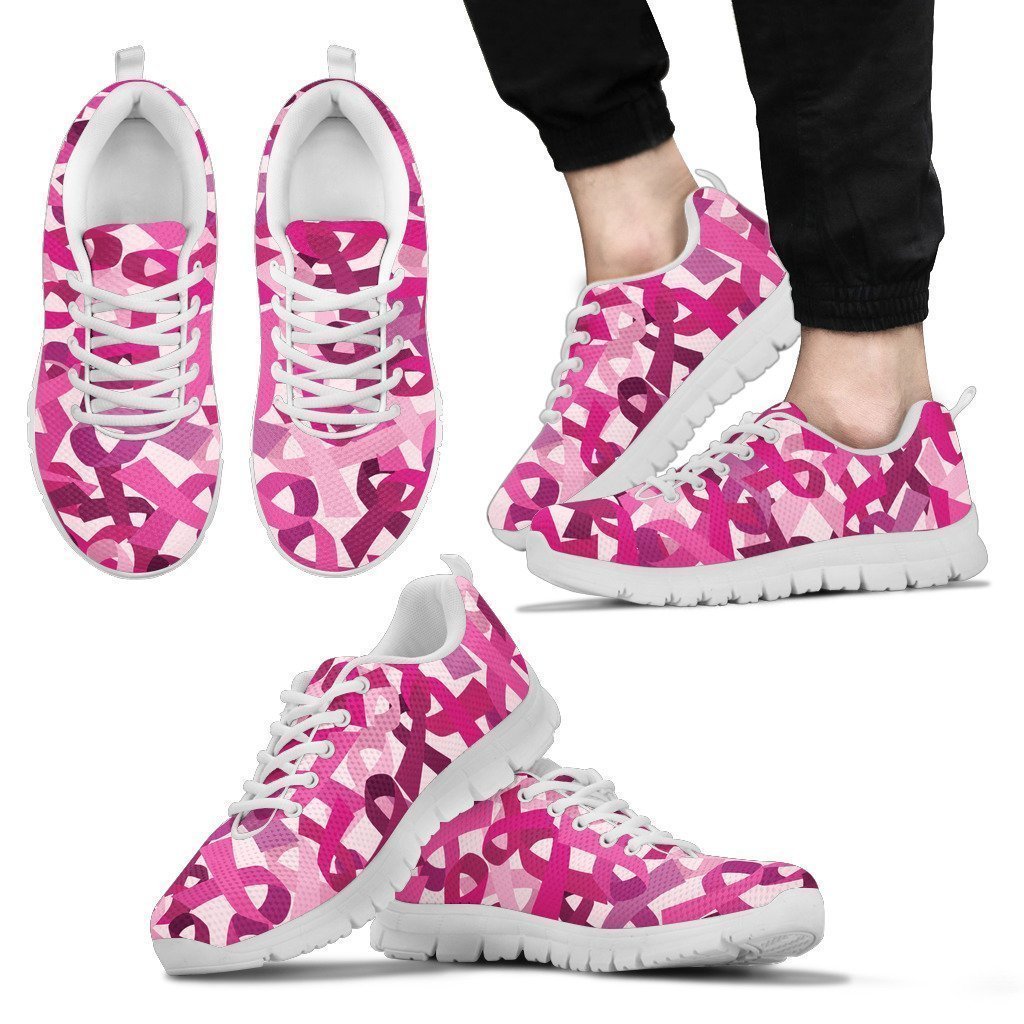 Pink ribbons Men's White Sole sneakers-6teenth World™-Men's Sneakers-US5 (EU38)-Vibe Cosy™