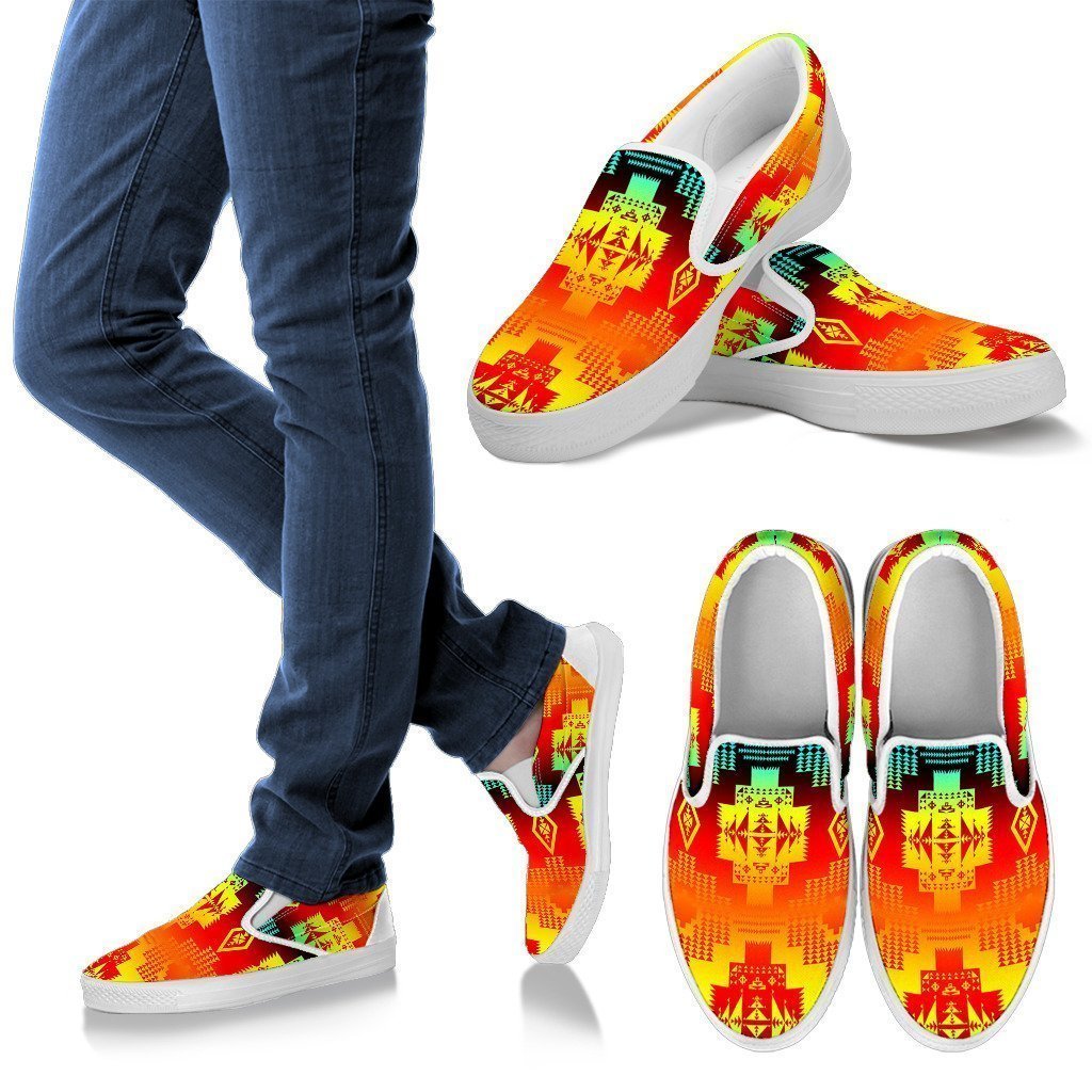 Seven Tribes Fire Men's Slip Ons-6teenth World™-Kid's Sneakers-US8 (EU40)-Vibe Cosy™
