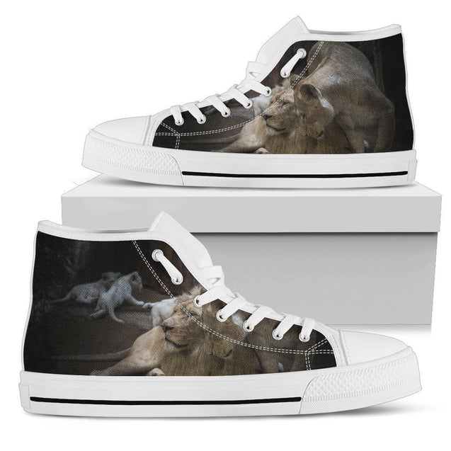 Black Lion white toe-6teenth World™-Men's High Top Shoe-US5 (EU38)-Vibe Cosy™