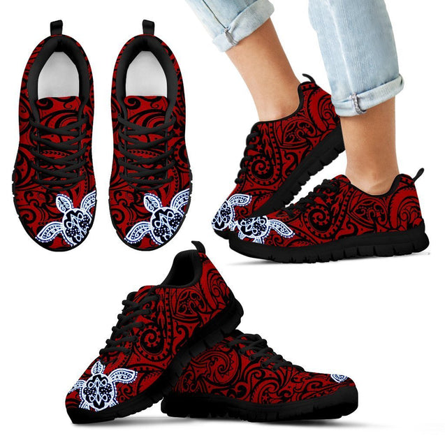 Turtle Poly Tribal Sneakers - AH-SNEAKERS-Alohawaii-Kid's Sneakers-11 CHILD (EU28)-Black-Vibe Cosy™