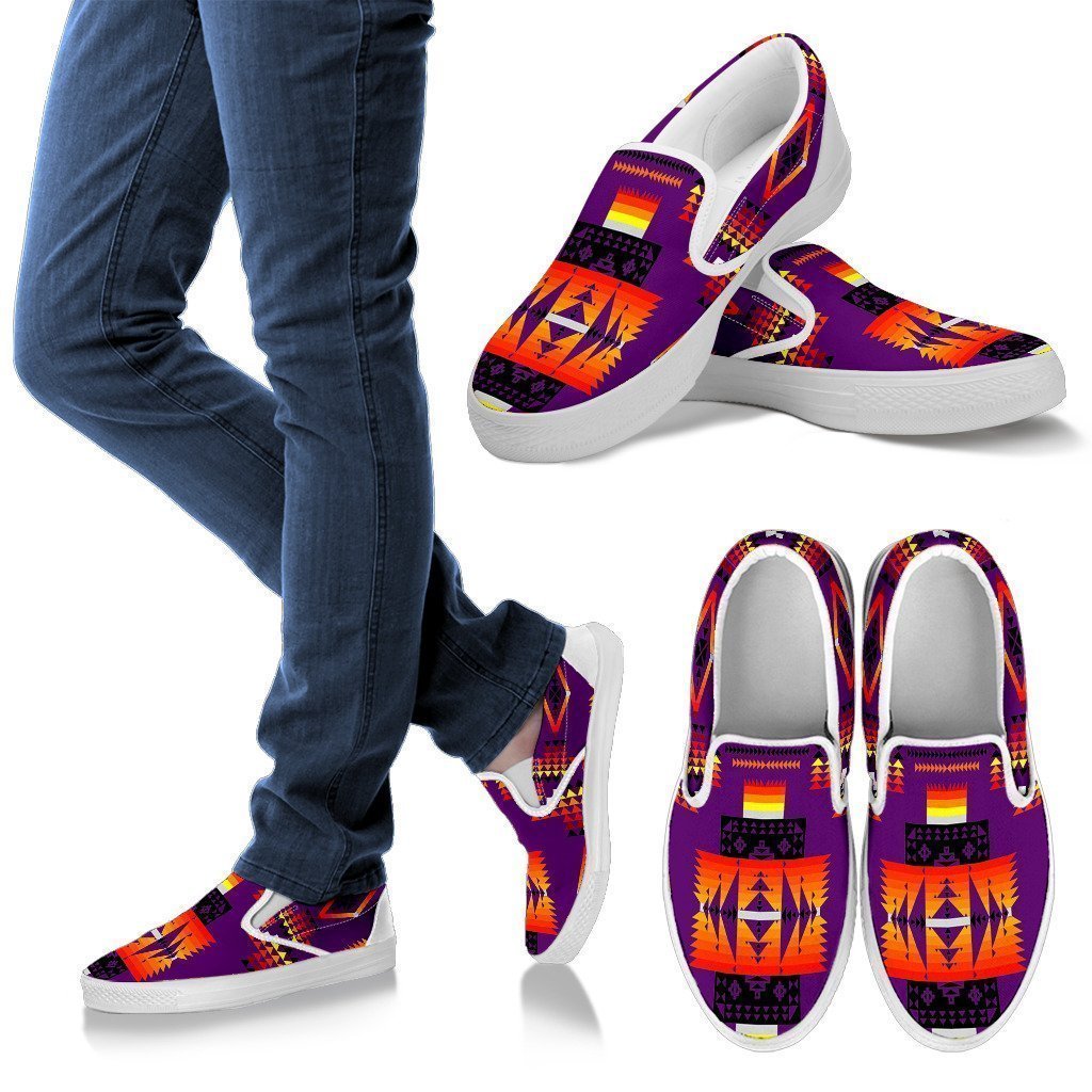 Seven Tribes Purple Men's Slip Ons-6teenth World™-Kid's Sneakers-US8 (EU40)-Vibe Cosy™