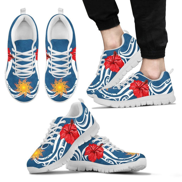 Hibiscus And Sun Sneakers - AH-SNEAKERS-Alohawaii-Men's Sneakers-US5 (EU38)-White-Vibe Cosy™