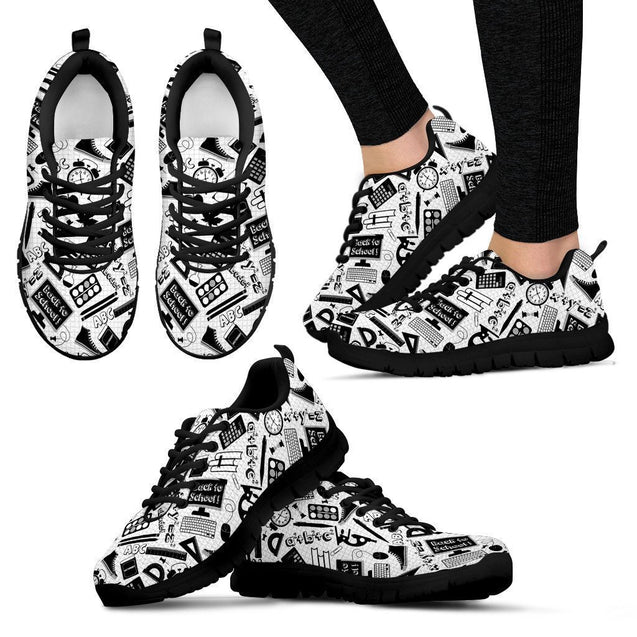 TEACHER BLACK SNEAKER WOMEN'S-6teenth World™-Women's Sneakers-US5 (EU35)-Vibe Cosy™