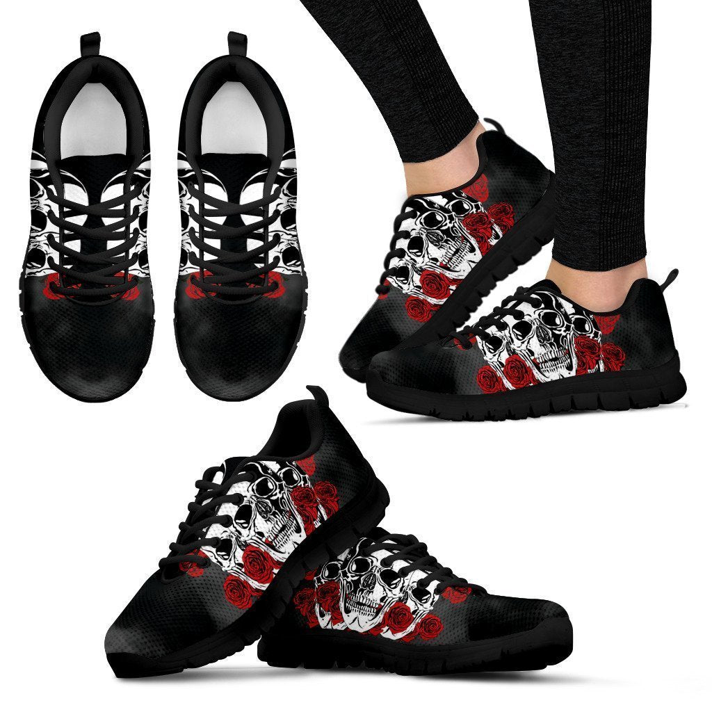 Smokey Rose Skull Sneakers-6teenth World™-Women's Sneakers-US5 (EU35)-Vibe Cosy™