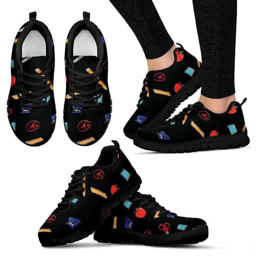 Teacher Women's Sneakers (Black)-6teenth World™-Women's Sneakers-US5 (EU35)-Vibe Cosy™