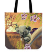 Australia Tote Bags - Koala and Mimosa H5-TOTE BAGS-HP Arts-Australia Tote Bags - Koala and Mimosa H5-Vibe Cosy™