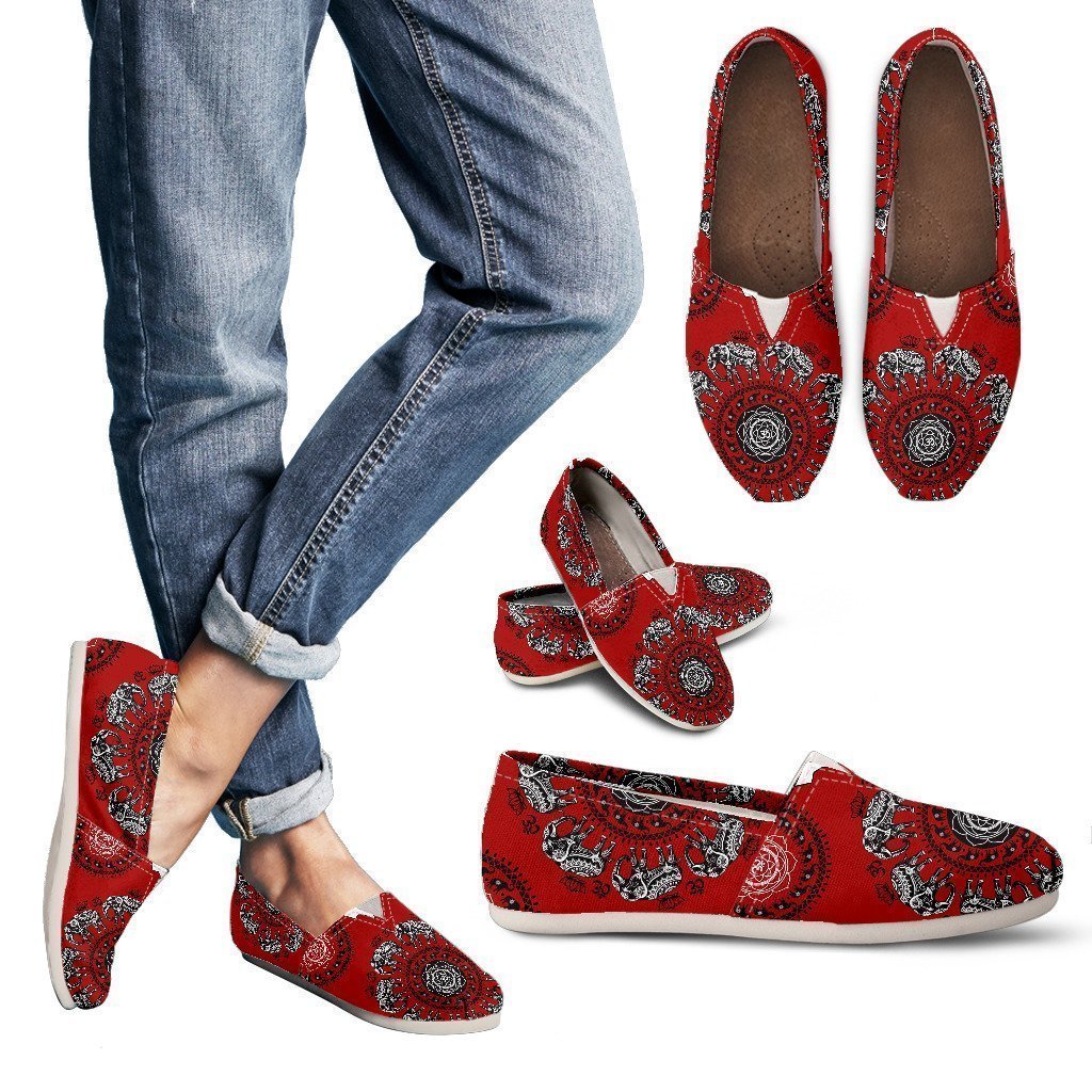 Red Elephant Mandala Om Women's Casual Shoes-6teenth World™-Women's Casual Shoes-US6 (EU36)-Vibe Cosy™