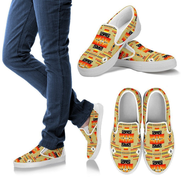 Seven Tribes Tan Men's Slip Ons-6teenth World™-Kid's Sneakers-US8 (EU40)-Vibe Cosy™