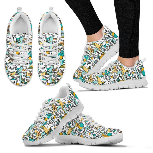 Pug Lover Women's Sneakers-6teenth World™-Women's Sneakers-US5 (EU35)-Vibe Cosy™