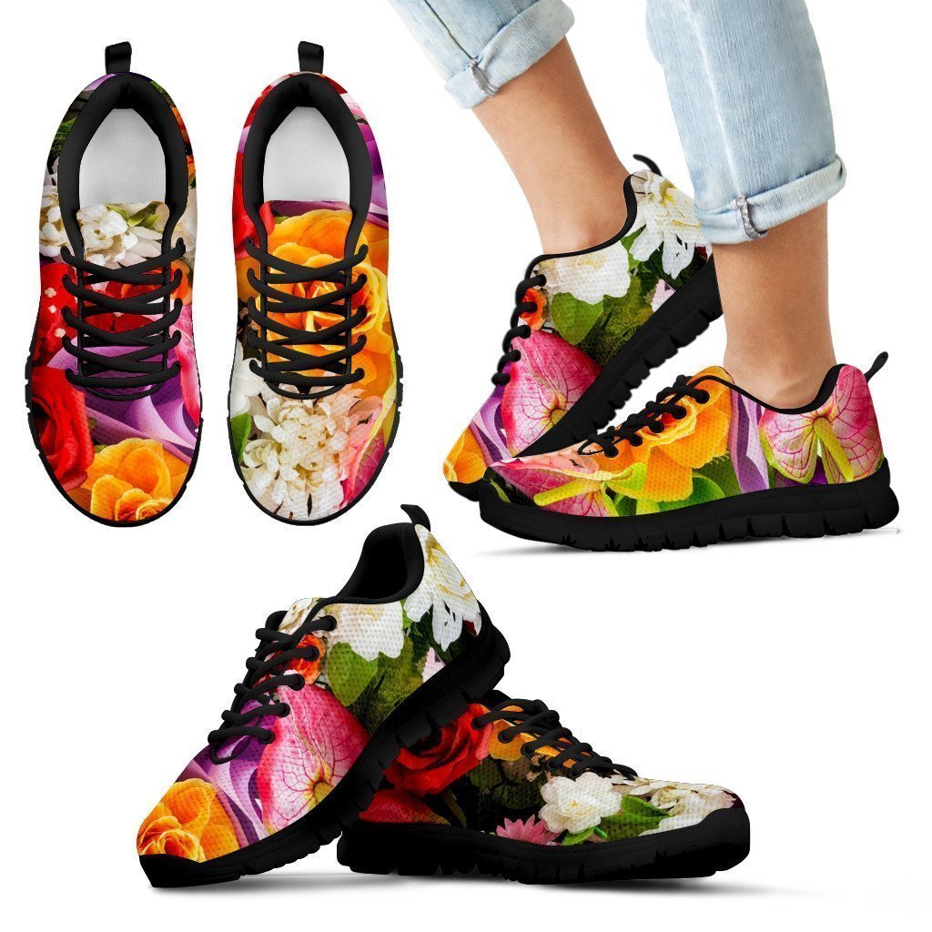 Flower Black Kid's Sneakers-6teenth World™-Kid's Sneakers-11 CHILD (EU28)-Vibe Cosy™