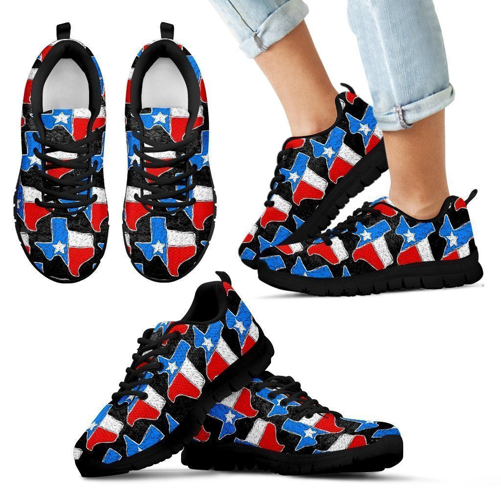 Texas Home Flag Kid's Sneakers (Black)-6teenth World™-Kid's Sneakers-11 CHILD (EU28)-Vibe Cosy™