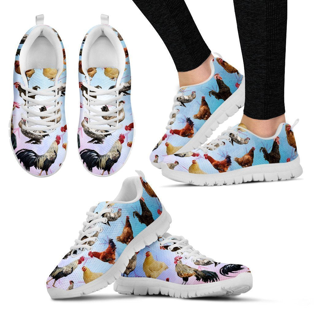 Chicken Lovers Women's Sneakers (White)-6teenth World™-Women's Sneakers-US5 (EU35)-Vibe Cosy™