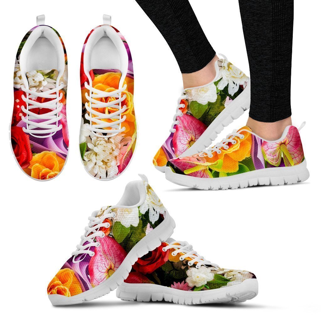 Flower White Women's Sneakers-6teenth World™-Women's Sneakers-US5 (EU35)-Vibe Cosy™