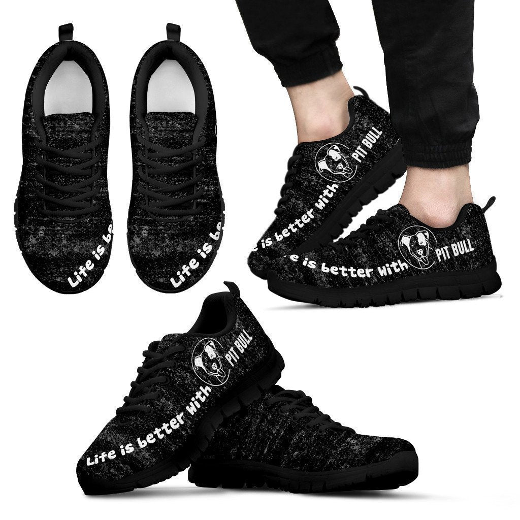 LIFE IS BETTER WITH PIT BULL Men's Sneakers-6teenth World™-Men's Sneakers-US5 (EU38)-Vibe Cosy™