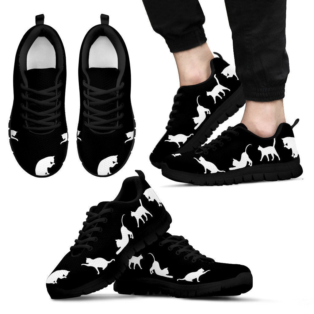 Cat Black Men's Sneakers-6teenth World™-Men's Sneakers-US5 (EU38)-Vibe Cosy™