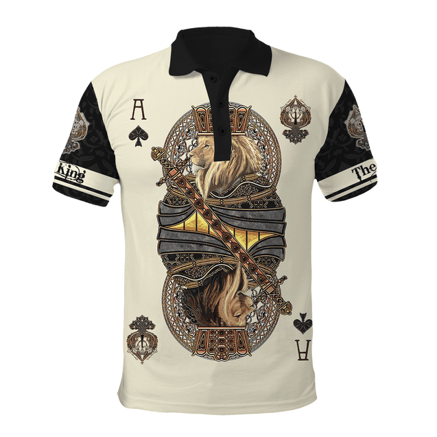 King Ace Spade Lion Poker 3D All Over Printed Unisex Shirts