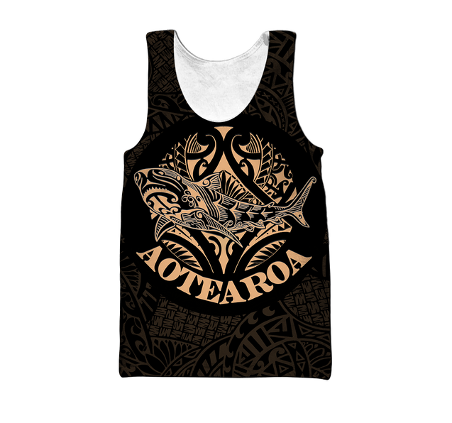 Maori shark tattoo 3d all over printed shirt and short for man and women HHT17072001-Apparel-PL8386-Tank top-S-Vibe Cosy™