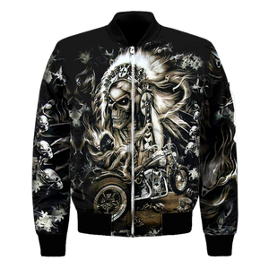 Skull Motorbike Boomber Jacket 3D All Over Printed Shirts For Men HHT21072006-LAM-Apparel-LAM-Bomber Jacket-S-Vibe Cosy™