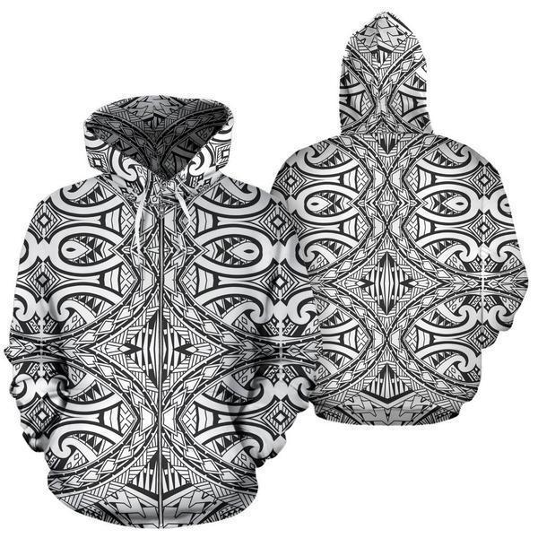 Polynesian Tribal Hoodie 10 - AH - J4-ALL OVER PRINT HOODIES (P)-Phaethon-ZIP-UP Hoodie-S-Vibe Cosy™