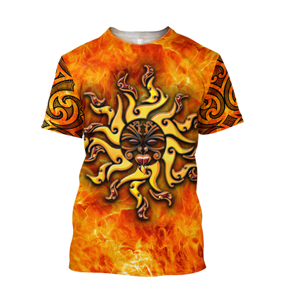 Maori tamanuitera the sun 3d all over printed shirt and short for man and women-Apparel-PL8386-T-shirt-S-Vibe Cosy™