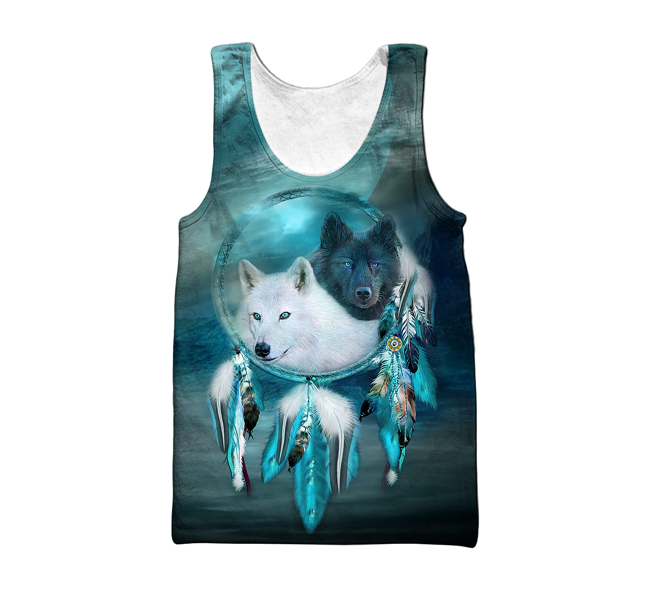 Native American Beautiful Wolf Couple Hoodie-MEI