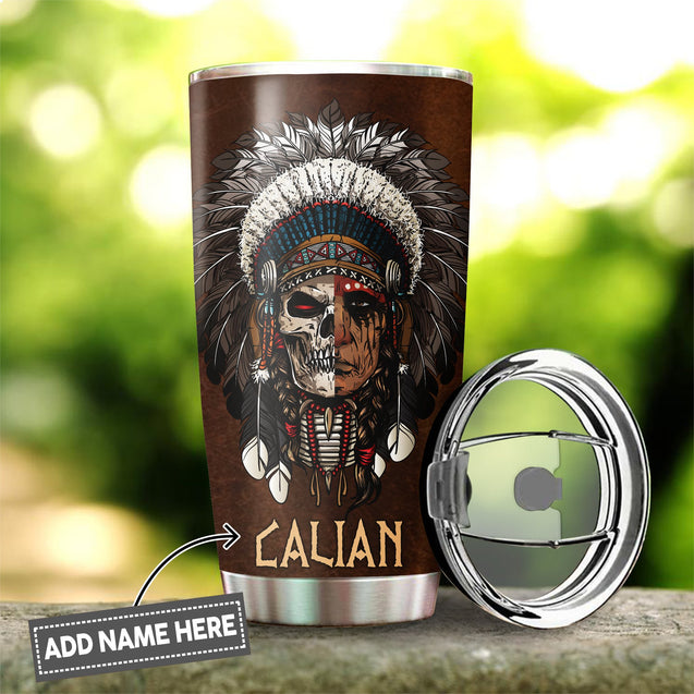 Customize Name Native American Steel Tumbler