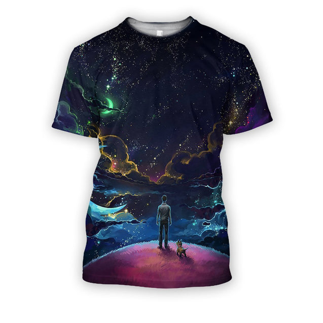 3D all over print Starry Sky-Apparel-HbArts-T-Shirt-S-Vibe Cosy™