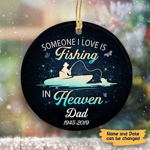 Personalized Memorial Dad Gift Fishing Dad Christmas Ornaments