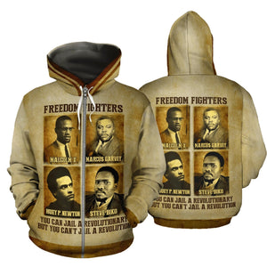 African Zip-Up Hoodie - Africa Black Civil Leaders 1st-ALL OVER PRINT ZIP HOODIES-HPArt-Men-S-Black-Vibe Cosy™