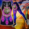 Owl Native American 3D All Over Printed Legging + Hollow Tank Combo