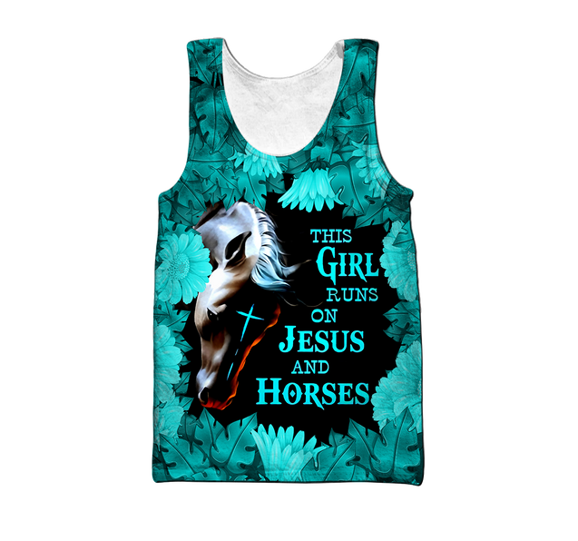 This Girl Runs On Jesus And Horses Shirts Hoodie HHT12082001