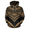 Hawaii Polynesian Tribal Hoodie - New Warrior Style Golden Color - AH J1-ALL OVER PRINT HOODIES (P)-Phaethon-Zip Hoodie-S-Vibe Cosy™