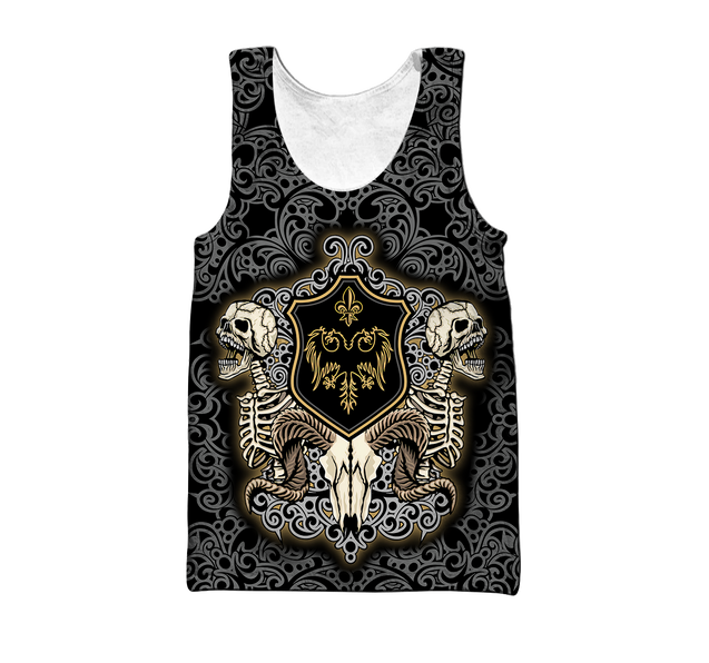 Gothic sign with skull and skeleton 3D all over printed for men and women HHT14082004