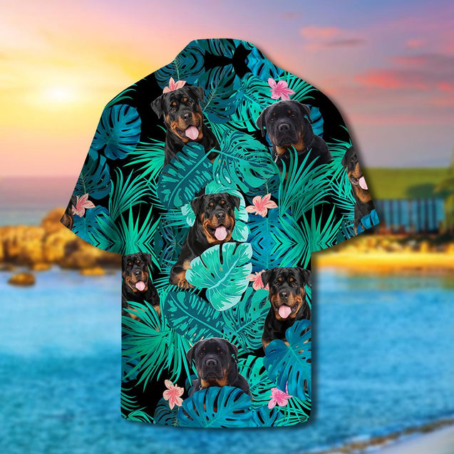 Rottweiler Hibiscus Tropical Hawaii Shirt HAC240703-Apparel-HG-HAWAII SHIRT-S-Vibe Cosy™