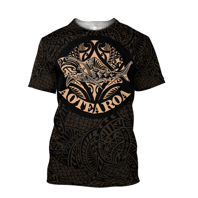 Maori shark tattoo 3d all over printed shirt and short for man and women HHT17072001-Apparel-PL8386-T-shirt-S-Vibe Cosy™