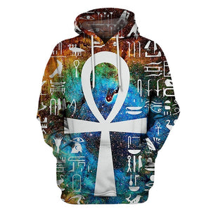 All Over Printed Egyptian Cross Galaxy-Apparel-HbArts-Hoodies-S-Vibe Cosy™