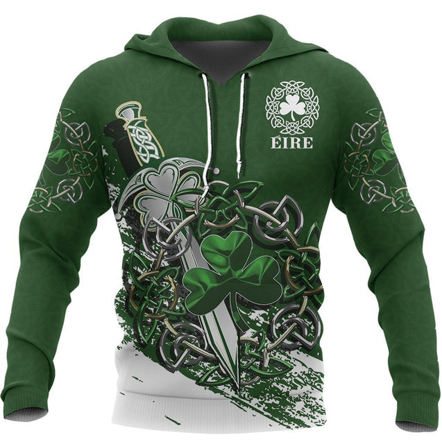 Celtic Shamrock & Sword Pullover Hoodie A7-Apparel-HD09-Hoodie-S-Vibe Cosy™