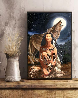 Native American 3D All Over Printed Canvas Poster