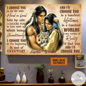 Native American 3D All Over Printed Canvas Poster